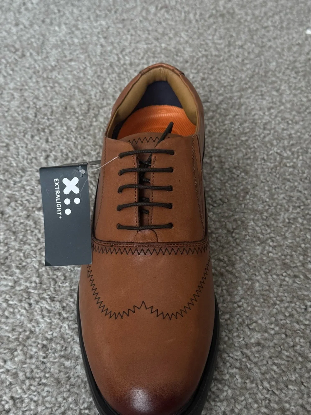 Men's Tan Wingtip Oxford Lace-Up by Xti Extralight